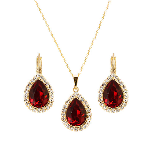 Комплект "Debesu Piliens (Siam)" с кристаллами Swarovski™